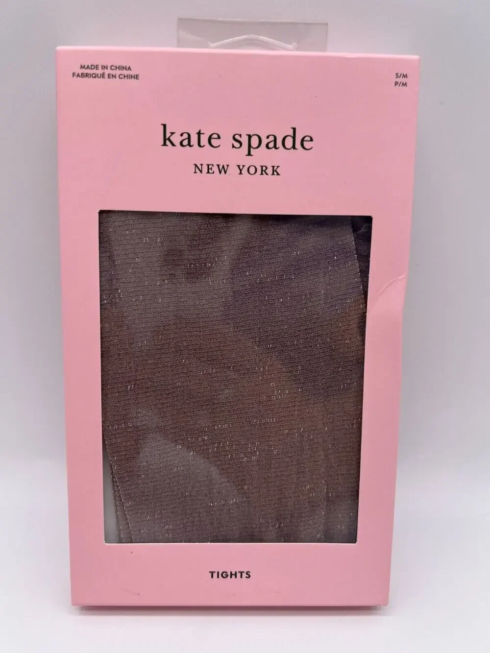 Kate Spade Tights Women's Pale Lilac Glittery Nylon Blend Size Small/Medium NIB.